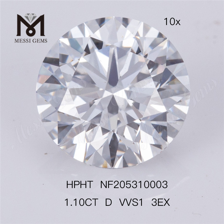 Stock di fabbrica 1,10 carati VVS1 3EX diamante sintetico HPHT sciolto Lab Diamond