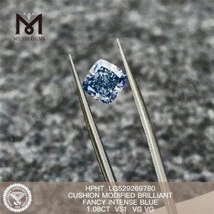 Diamanti sintetici a cuscino blu da 1,08 ct VS Diamanti HPHT all'ingrosso in vendita LG529269780