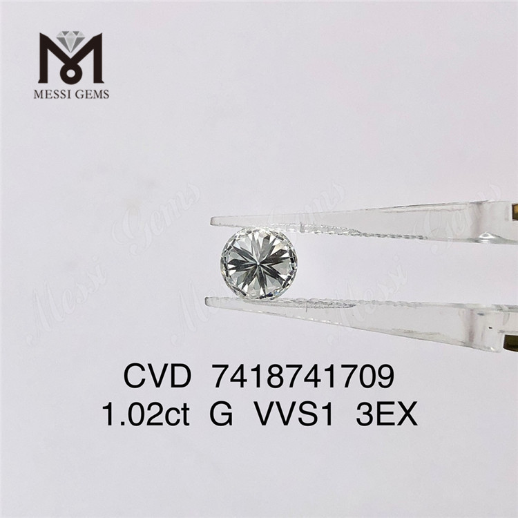 Diamante VVS cvd da 1,02 ct Diamante artificiale Ronnd Cut 3EX in stock