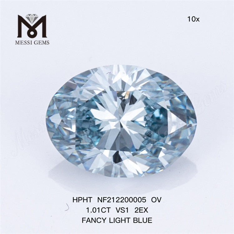 NF212200005 OV 1.01CT VS1 2EX FANCY LIGHT BLUE Lab Diamonds HPHT