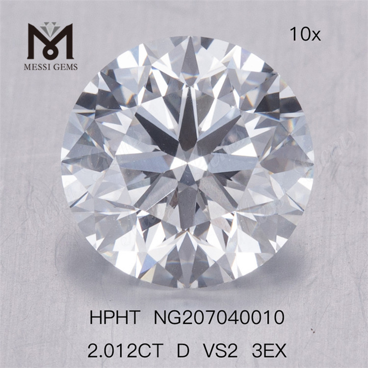 Diamante da laboratorio rotondo 2.012CT D VS2 3EX