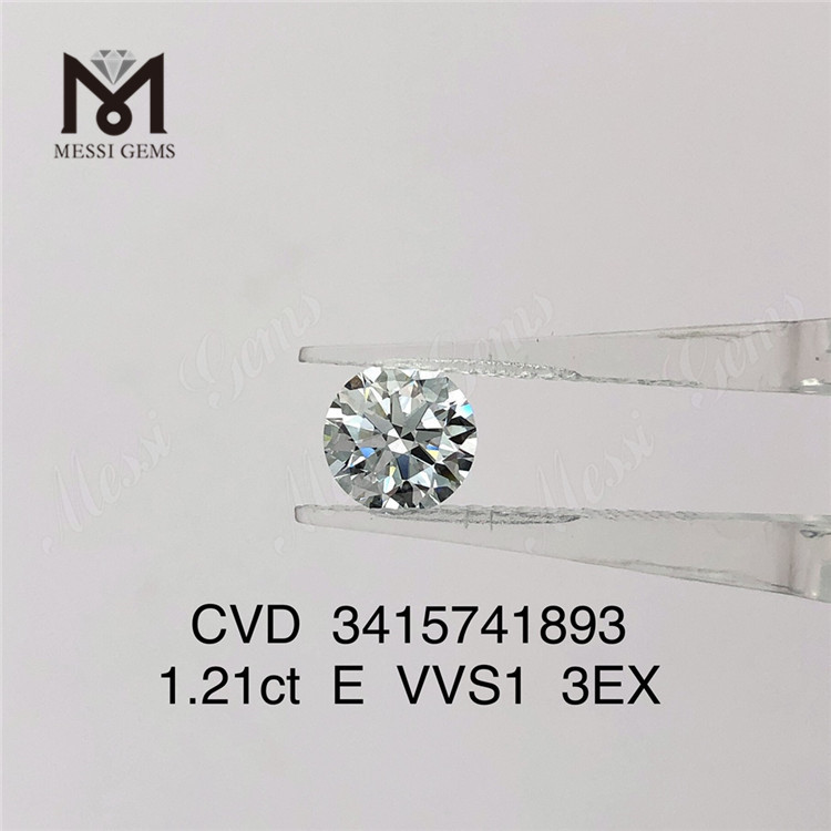 Prezzo di fabbrica del diamante da laboratorio VVS da 1,21 ct E 3EX diamante cvd in vendita