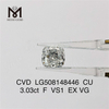 3.03CT F cushion cvd lab diamond sciolti diamanti artificiali in vendita
