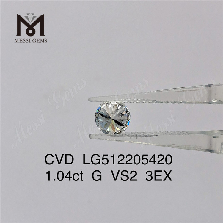 1.04ct G migliore vendita diamante da laboratorio cvd sciolto vs prezzo di fabbrica del diamante da laboratorio rotondo 3EX