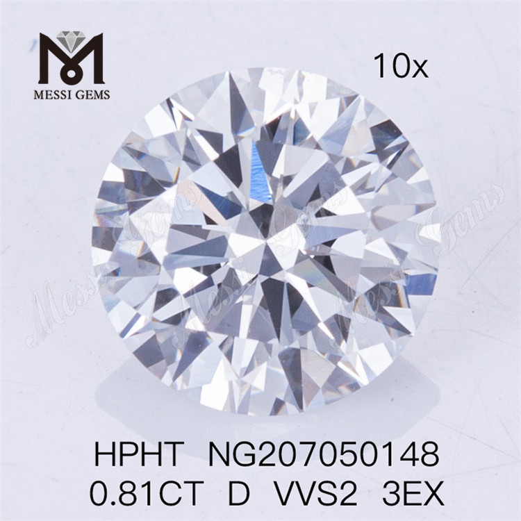 HPHT 0.81CT D VVS2 3EX RD Diamanti coltivati ​​in laboratorio