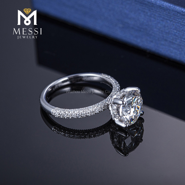 Anello di fidanzamento con anello solitario in oro bianco 14K 18K HPHT Lab Craeted Diamond Ring