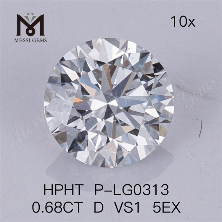 Diamante da laboratorio HPHT 0,68CT D VS1 5EX Diamanti coltivati ​​in laboratorio