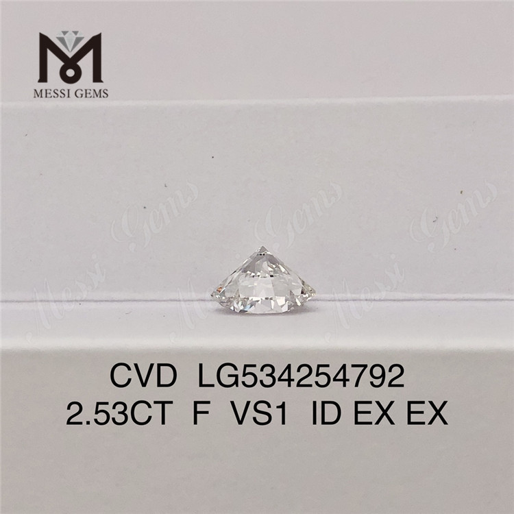 2.53CT F VS diamante da laboratorio sciolto all\'ingrosso RD forma diamanti coltivati ​​in laboratorio 2.5 carati in vendita