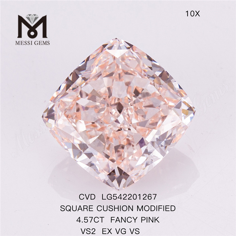 Diamante artificiale coltivato in laboratorio rosa fantasia da 4,57 ct SQ cvd diamante artificiale in vendita