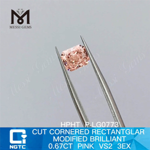 0.67CT HPHT sciolto ROSA VS2 3EX diamante coltivato in laboratorio P-LG0773