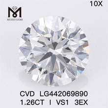 1.26CT I VS1 3EX diamante coltivato in laboratorio 1.25 carati diamante coltivato in laboratorio prezzo all'ingrosso