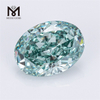 3.34CT OV FANCY INTENSE GREYISH GREEN VVS2 EX VG diamante coltivato in laboratorio CVD LG570335095