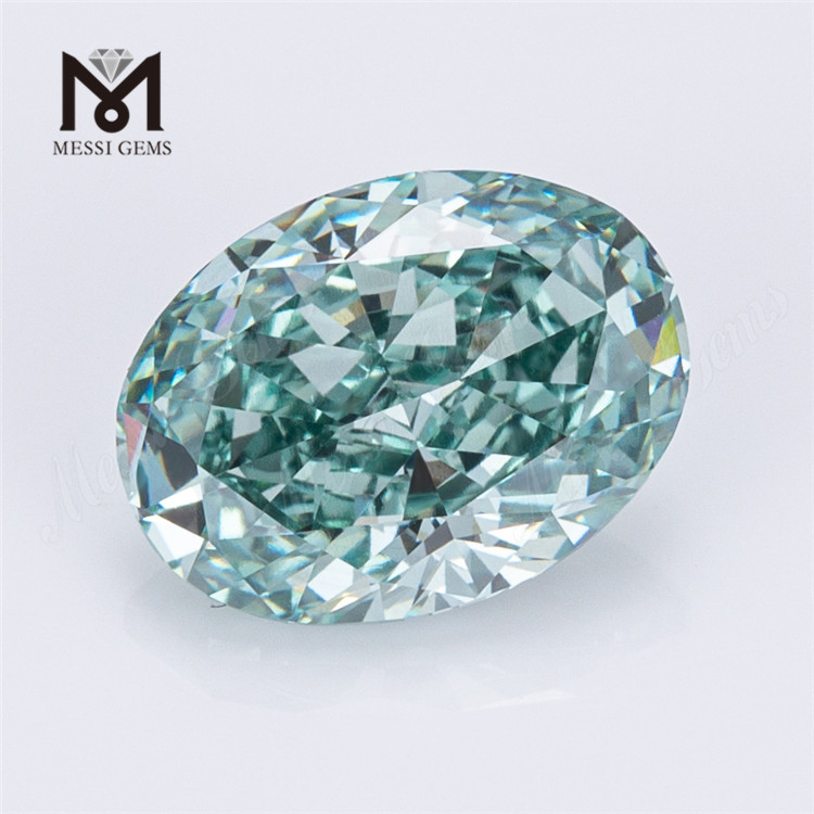 3.34CT OV FANCY INTENSE GREYISH GREEN VVS2 EX VG diamante coltivato in laboratorio CVD LG570335095