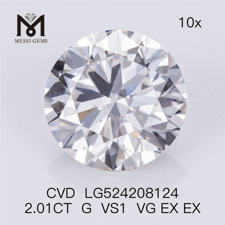2.01 Ct G colore VS1 diamante da laboratorio taglio rotondo diamante sciolto CVD