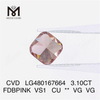 3.10CT FANCY DARK MARRONE ROSA VS1 CU VG VG diamante da laboratorio CVD LG480167664 