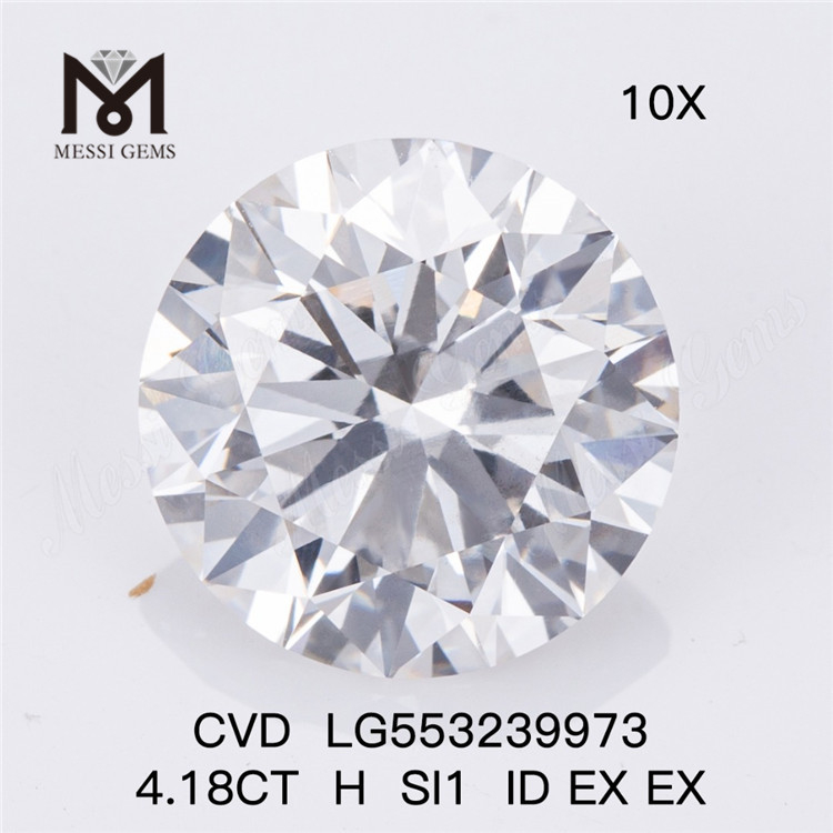 Diamanti da laboratorio sciolti colore 4.18CT H SI1 ID EX EX diamante coltivato in laboratorio prezzo all'ingrosso