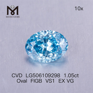 Diamante da laboratorio blu VS1 taglio ovale da 1,05 ct