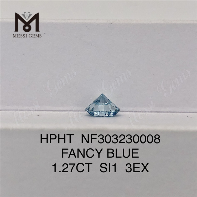 1,27ct si1 3ex diamanti colorati coltivati ​​in laboratorio blu fantasia hpht NF303230008