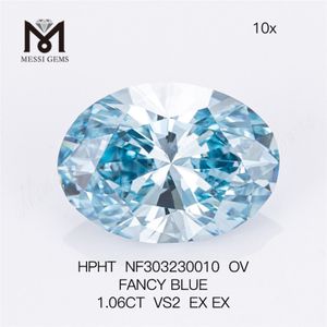 1.06CT VS2 OV diamante da laboratorio all'ingrosso FANCY BLUE HPHT NF303230010