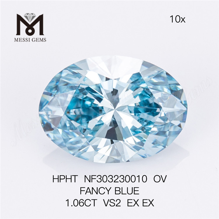 1.06CT VS2 OV diamante da laboratorio all'ingrosso FANCY BLUE HPHT NF303230010