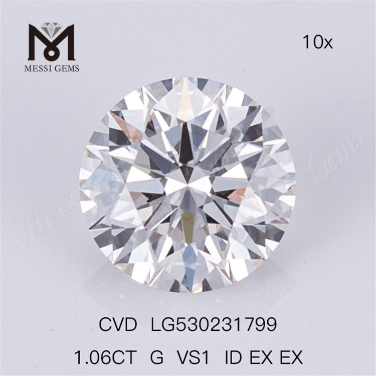Commercio all'ingrosso di diamanti sintetici sfusi G VS da 1,06 ct con diamanti Ronnd Cvd