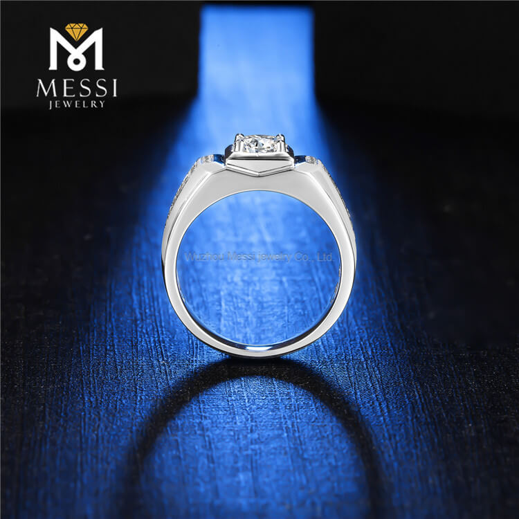 Nuovi anelli dell\'uomo di Moissanite dei gioielli dell\'argento sterlina 925 di prezzi all\'ingrosso di disegno per la cerimonia nuziale