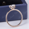 Anello nuziale solitario di fidanzamento in oro rosa 18 carati con diamante da laboratorio da 1,39 ct
