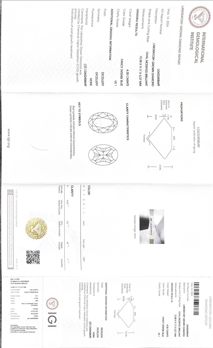 Ovale da 4 ct realizzato in laboratorio