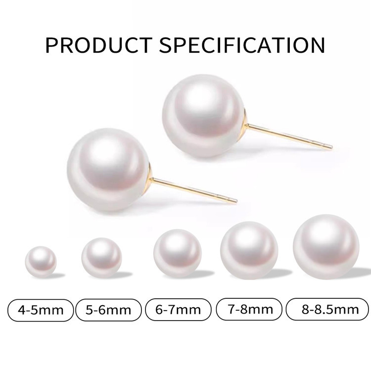 Orecchini con perle classiche da 18 carati AKOYA da 4-5 mm per donna
