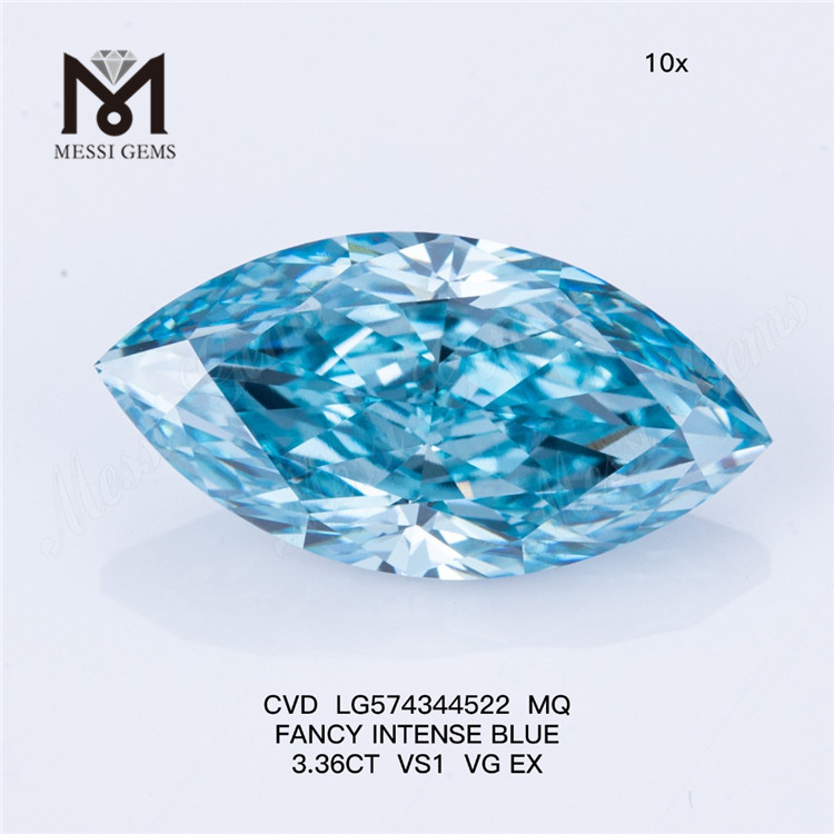 3,36CT MQ BLU FANTASIA INTENSO VS1 VG EX CVD Blue Diamond Store