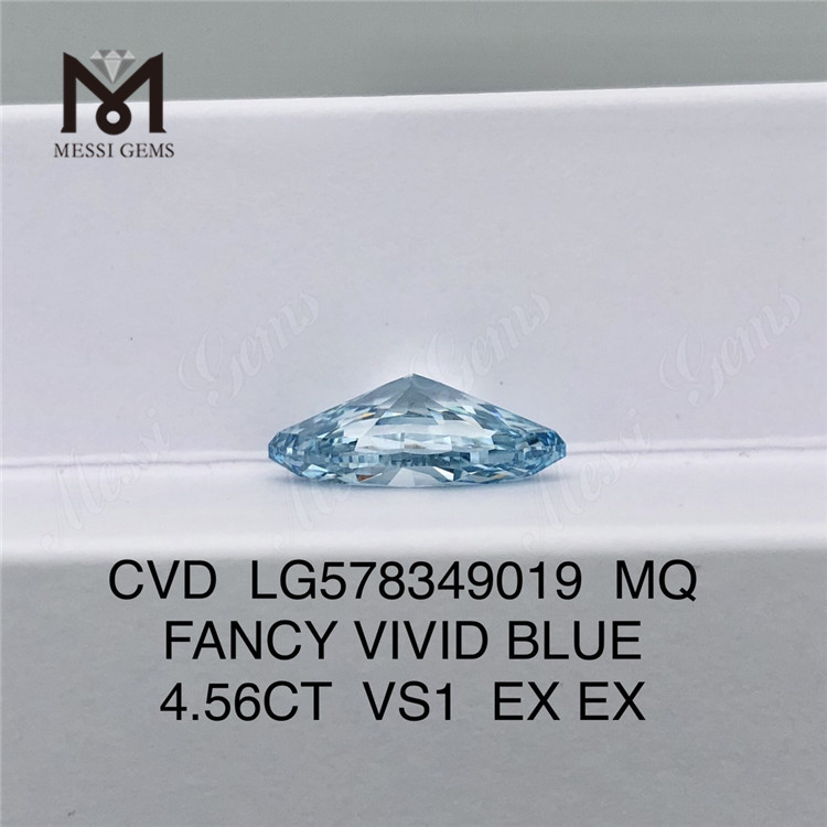 4.56CT VS1 EX EX CVD MQ FANCY VIVID Blu Lab Diamante LG578349019