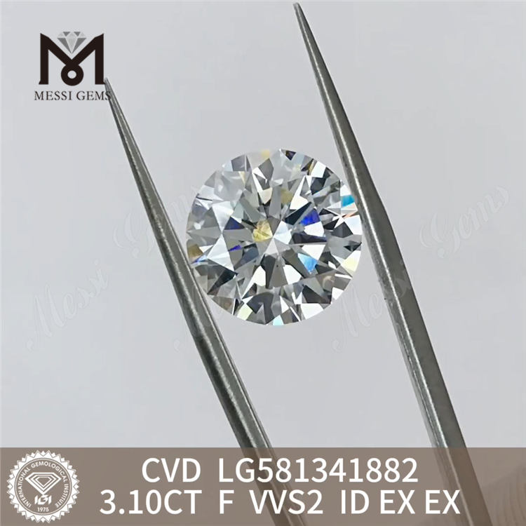 3.10CT F VVS2 ID EX EX Diamanti CVD all'ingrosso per produttori di gioielli CVD LG581341882丨Messigems