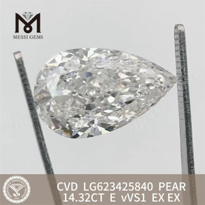 14.32CT PEAR E VVS1 CVD 14ct diamante da laboratorio in vendita丨Messigems LG623425840 