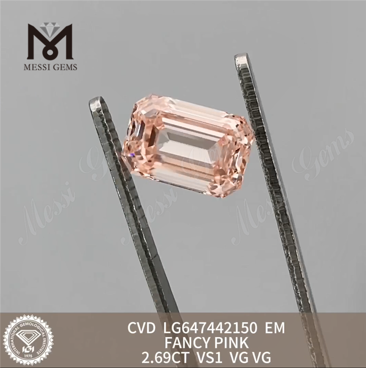 Diamanti fabbricati rosa fantasia EM da 2,69 ct VS1 CVD LG647442150 