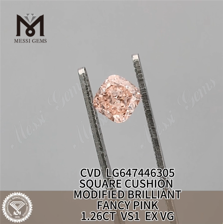 CUSCINO FANCY PINK VS1 diamanti fabbricati CVD LG647446305 da 1,26CT 