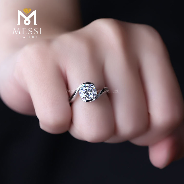 Anello solitario in oro 0.3CT 0.5CT 9K 10K 14K 18K IGI