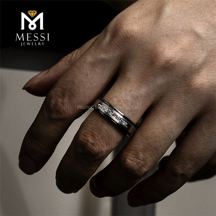 Anelli da uomo con diamanti da laboratorio in oro 18 carati da 11 g, da 2 mm, per matrimonio