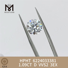 1.09CT D VVS2 3EX HPHT GIA il laboratorio dei diamanti 6224033381丨Messigems 