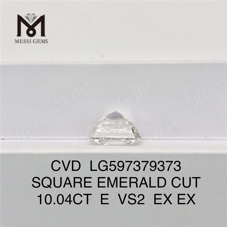 10.04CT E VS2 EX EX SQUARE EMERALD CUT Diamanti prodotti in laboratorio: qualità garantita CVD LG597379373丨Messigems