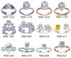 Anelli con diamanti da laboratorio a pera a cuore dal design contemporaneo in oro bianco 14 carati da 3 ct