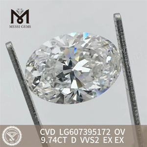 9.74CT D VVS2 OV diamanti creati in laboratorio di grandi dimensioni CVD LG607395172丨Messigems