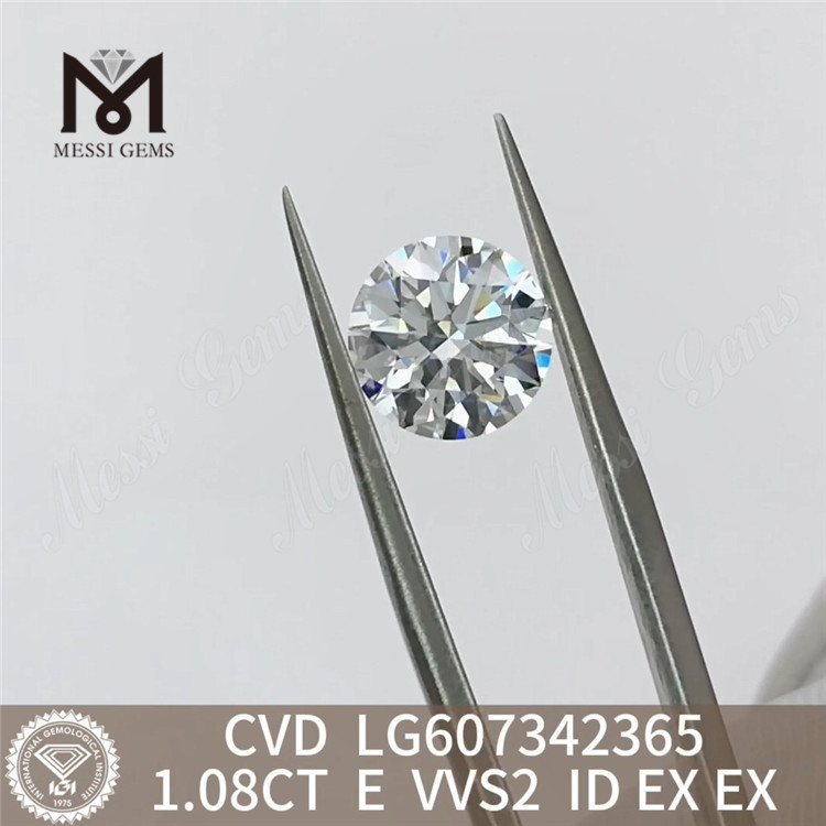 Diamante coltivato in laboratorio da 1,08 CT E VVS2 CVD Allure da 1 carato丨Messigems LG607342365