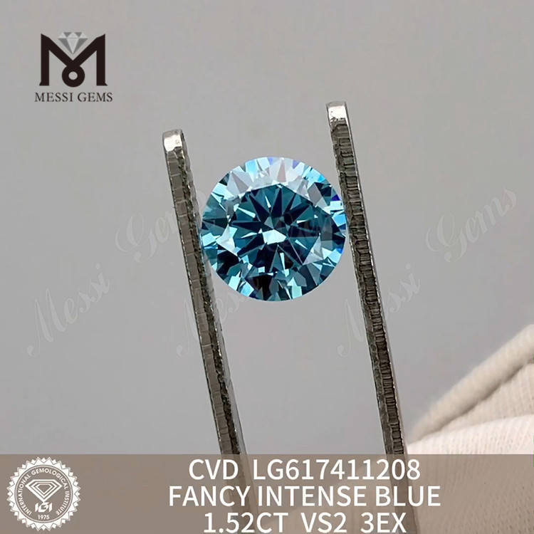 Diamanti coltivati ​​in laboratorio certificati IGI da 1,52CT VS2 FANCY INTENSE BLUE丨Messigems CVD LG617411208