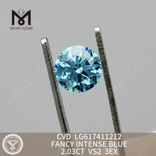 2.03CT VS2 FANCY INTENSE BLUE diamanti artificiali costano Friendly Brilliance丨Messigems CVD LG617411212