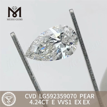 Diamante IGI taglio a pera da 4,24CT E VVS1 EX EX CVD LG592359070丨Messigems