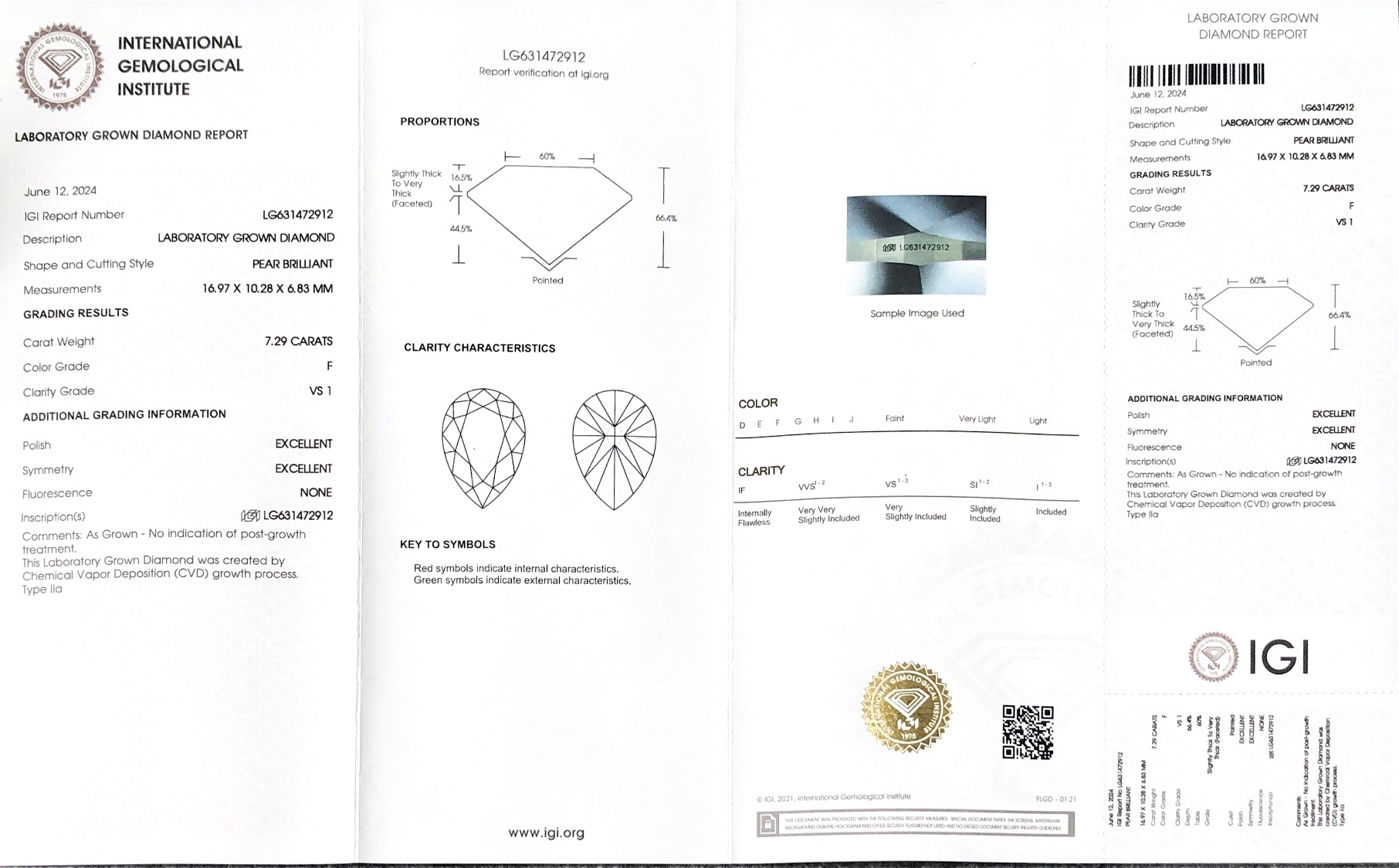 diamanti pera igi realizzati in laboratorio