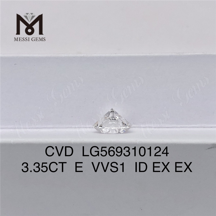 3.35CT E VVS1 ID EX EX Diamanti certificati coltivati ​​in laboratorio