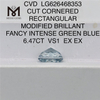 TAGLIO RETTANGOLARE FANCY VERDE INTENSO BLU VS1 CVD blue lab Diamond da 6,47 CT LG626468353 丨Messigems