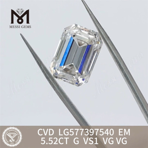 5,52CT G VS1 VG CVD Laboratorio di smeratorio Diamanti coltivati ​​LG577397540 丨 Messigems CVD