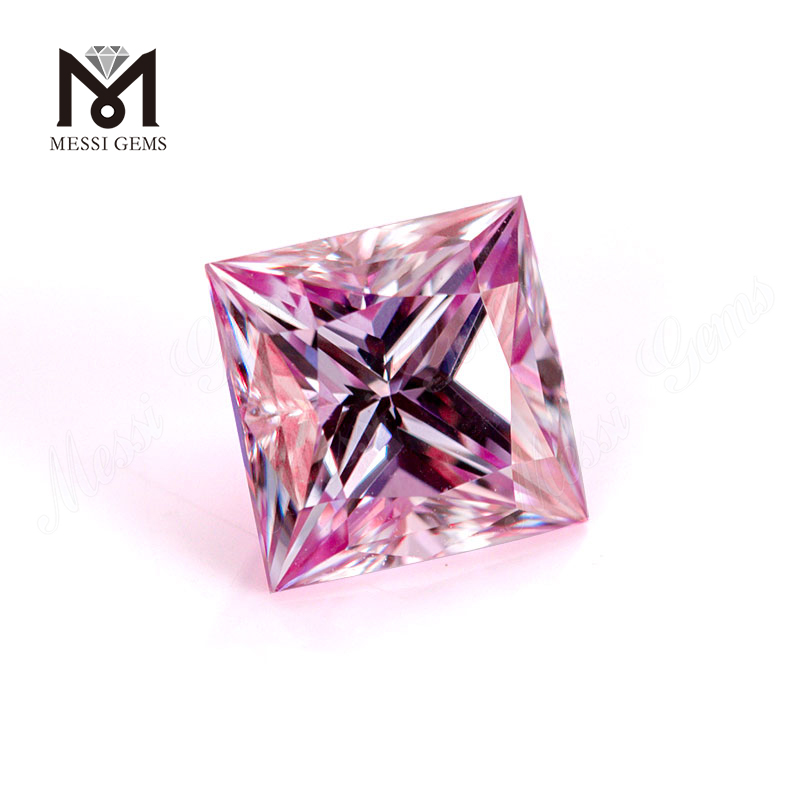 Prezzo all'ingrosso rosa VVS 1 carato 5.5x5.5mm Moissanite Princess taglio pietra sciolta